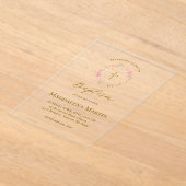 floral wreath | Baptism Acryleinladungen (Ablage )