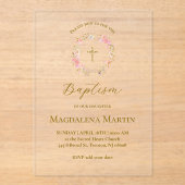 floral wreath | Baptism Acryleinladungen (Vorderseite)