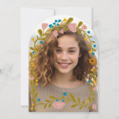 Floral Wreath Bat Mitzvah Handgezeichnet Custom FO Einladung (Rückseite)