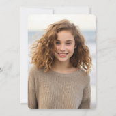 Floral Wreath Bat Mitzvah Handgezeichnet Custom Fo Einladung (Rückseite)