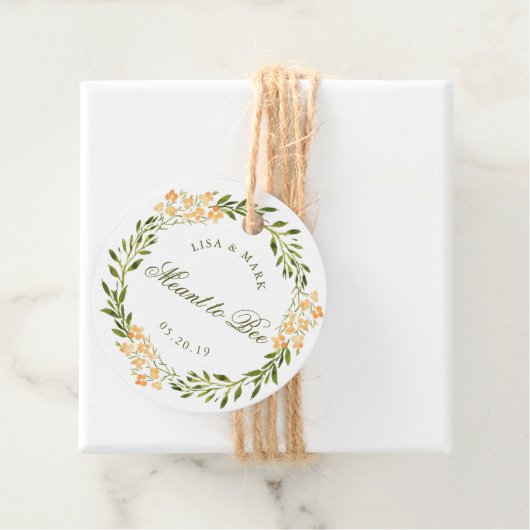 Floral Wreath bedeutet Honey Wedding Round Geschenkanhänger (Beispiel)