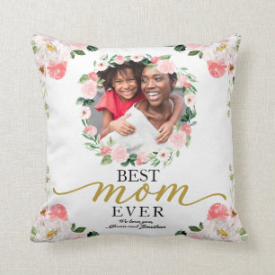 Floral Wreath Beste Mama je Mütter Tag Kissen