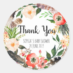 Floral Wreath Botanic Danke Sticker