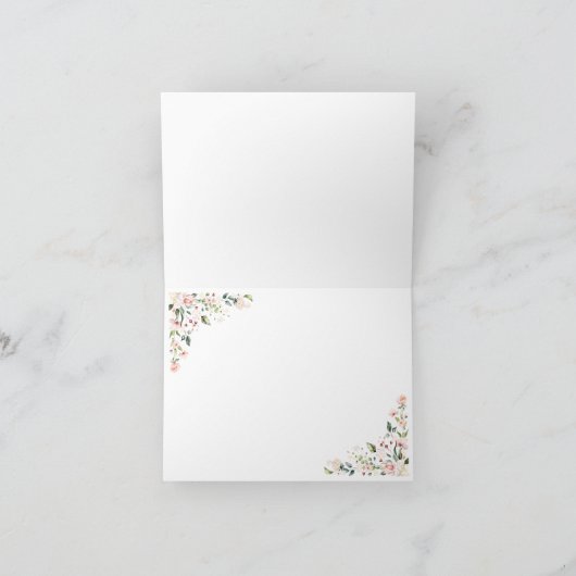 Floral Wreath Bridesmaid Monogramm J Dankeskarte (Innenseite)