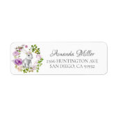 Floral Wreath Bunny Return Address Label (Vorne)