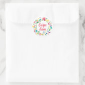 Floral Wreath Carpe Diem Stickers (Tasche)