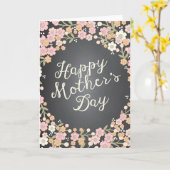 Floral Wreath Chalkboard Happy Mother Day Card Karte (Gelbe Blume)