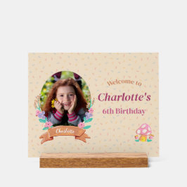 Floral Wreath Cream Kindergeburtstag Foto Willkomm Acrylschild