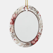 Floral Wreath Custom Photo Keramik Ornament (Rechts)