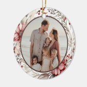 Floral Wreath Custom Photo Keramik Ornament (Links)