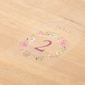 floral wreath design table number acryleinladungen (Ablage )