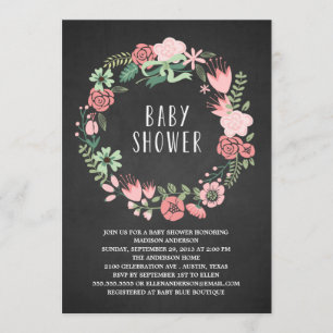 Floral Wreath Einladung der Babydusche