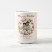 Floral Wreath & Family Photo Personalized Easter  Kaffeetasse (Mittel)