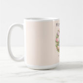 Floral Wreath & Family Photo Personalized Easter  Kaffeetasse (Links)