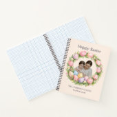 Floral Wreath & Family Photo Personalized Easter  Notizblock (Innenseite)