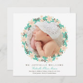 Floral Wreath | Geburtsankündigung Ankündigung (Vorne/Hinten)