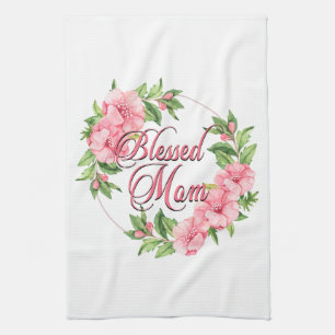 Floral Wreath Gesegnete Mama Geschirrtuch