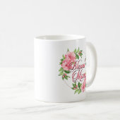 Floral Wreath Gesegnete Mama Kaffeetasse (VorderseiteRechts)