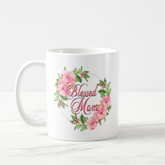 Floral Wreath Gesegnete Mama Kaffeetasse (Links)