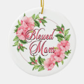 Floral Wreath Gesegnete Mama Keramik Ornament (Vorne)