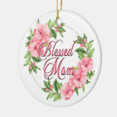 Floral Wreath Gesegnete Mama Keramik Ornament (Links)