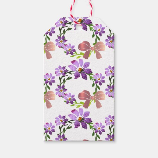 Floral Wreath Gift Tag Geschenkanhänger (Vorderseite)