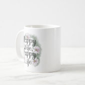Floral Wreath glückliche Ehefrau, glückliche Tasse (Vorderseite Links)