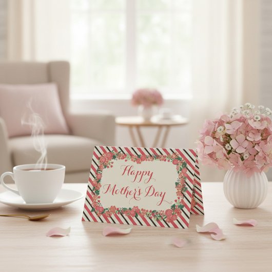 Floral Wreath Happy Mother Day Karte