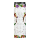 Floral Wreath Initial Letter Monogram Name Marble Thermosbecher (Rückseite)
