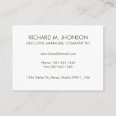 Floral Wreath Initial Letter Monogram Name Marble Visitenkarte (Rückseite)