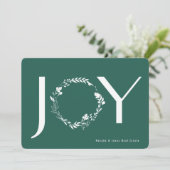 Floral Wreath Joy Logo Firmenweihnacht Einladung (Stehend Vorderseite)