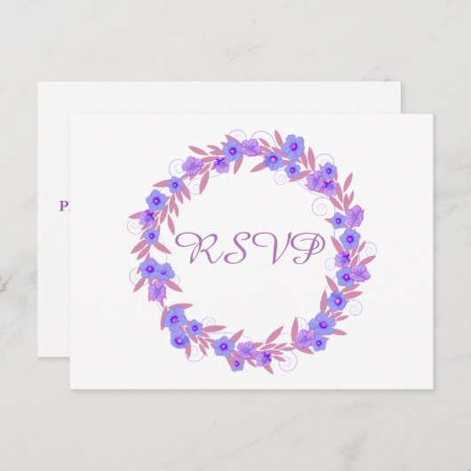 Floral Wreath Lavender UAWG Einladungspostkarte (Vorne/Hinten)