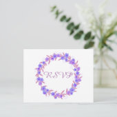 Floral Wreath Lavender UAWG Einladungspostkarte (Stehend Vorderseite)