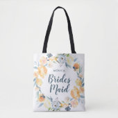 Floral Wreath Mit Monogramm Bridesmaid Tasche (Vorderseite)