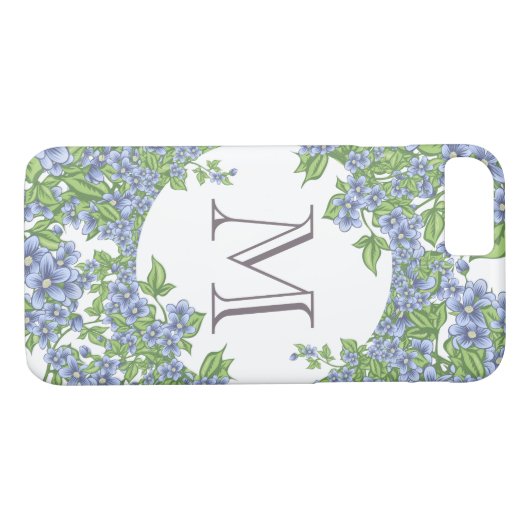 Floral Wreath Monogramm Case-Mate iPhone Hülle (Rückseite (Horizontal))