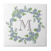 Floral Wreath Monogramm Fliese (Vorderseite)