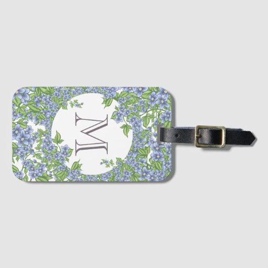 Floral Wreath Monogramm Gepäckanhänger (Vorderseite (Horizontal))