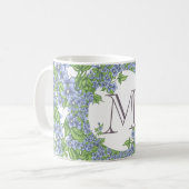 Floral Wreath Monogramm Kaffeetasse (Vorderseite Links)