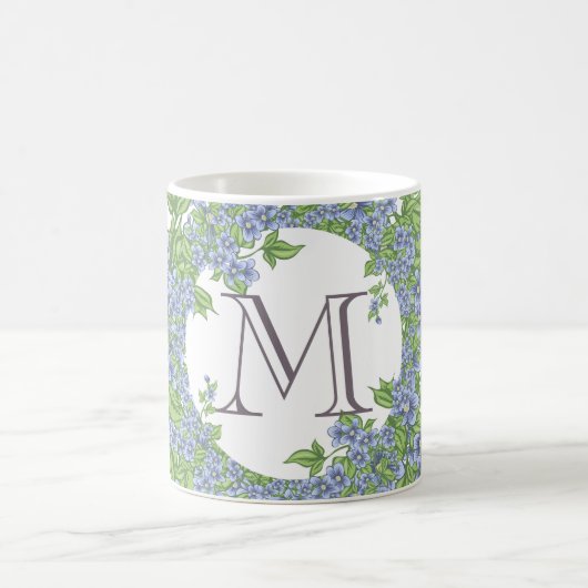 Floral Wreath Monogramm Kaffeetasse (Mittel)