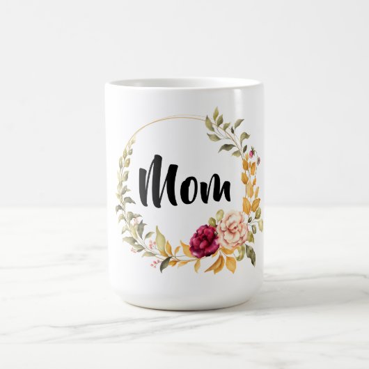 Floral Wreath Monogramm Kaffeetasse (Mittel)