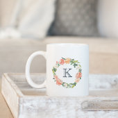 Floral Wreath Monogramm Kaffeetasse