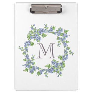 Floral Wreath Monogramm Klemmbrett