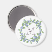 Floral Wreath Monogramm Magnet (Vorderseite/Rückseite)