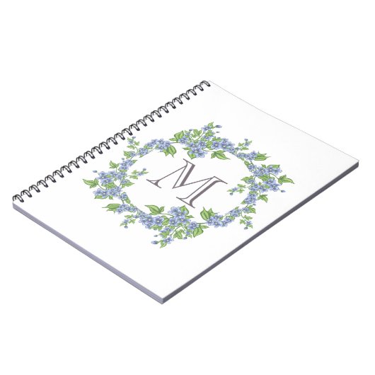 Floral Wreath Monogramm Notizblock (Linke Seite)