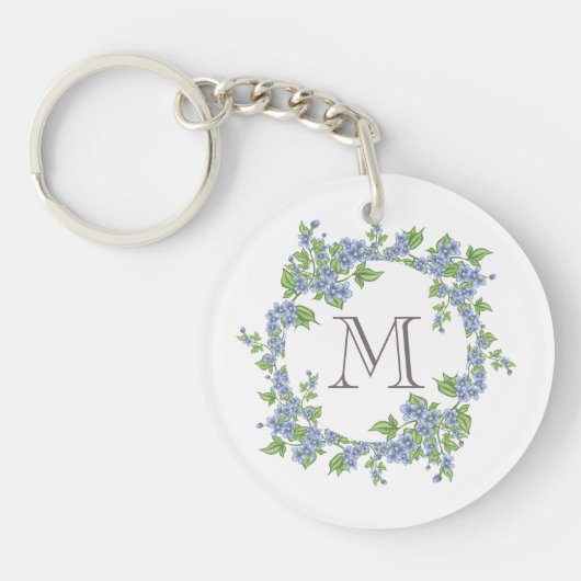 Floral Wreath Monogramm Schlüsselanhänger (Vorderseite)