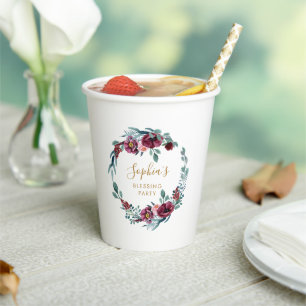 Floral Wreath Mother and Baby Sessing Party Pappbecher