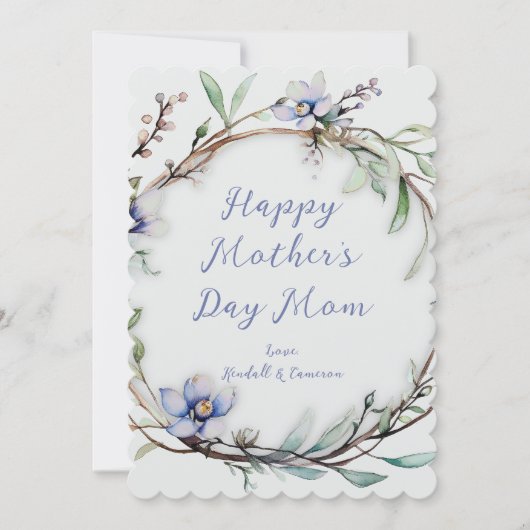 Floral Wreath Mütter Tagesmeldung Einladung (Vorderseite)