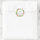 Floral Wreath Perfect Wedding Monogram Stickers (Tasche)