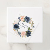 Floral Wreath Pink Navy Baby Dusche Vielen Dank Geschenkanhänger (Beispiel)