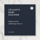 Floral Wreath Pink Navy Baby Dusche Vielen Dank Geschenkanhänger (Rückseite)